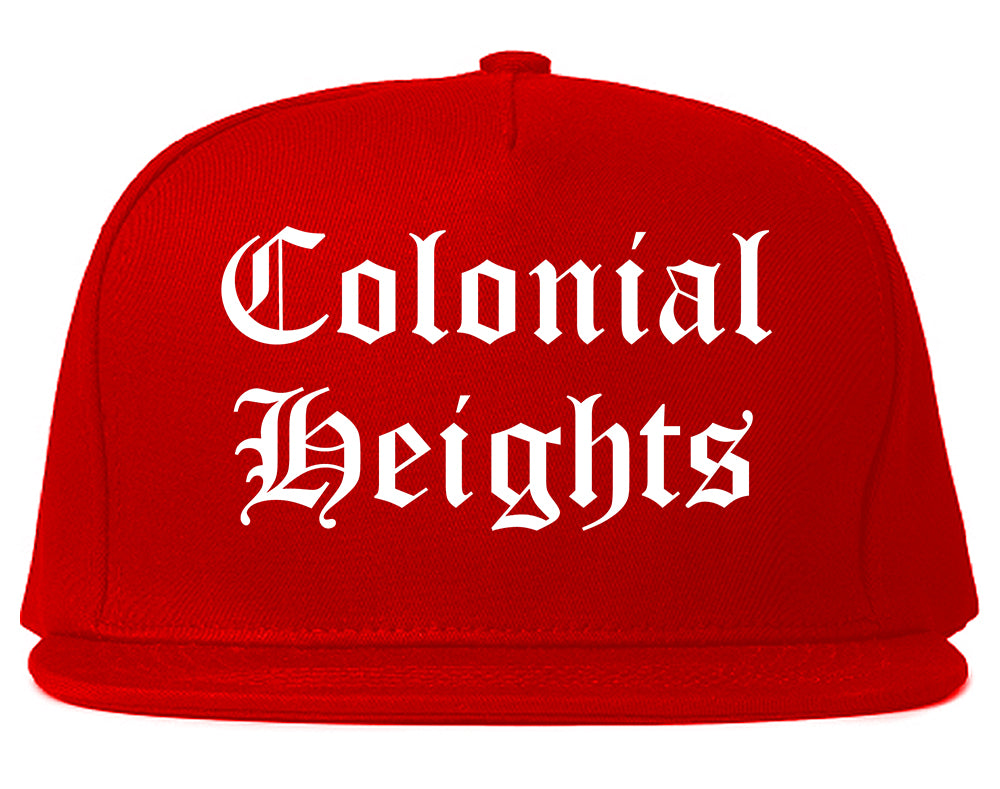 Colonial Heights Virginia VA Old English Mens Snapback Hat Red
