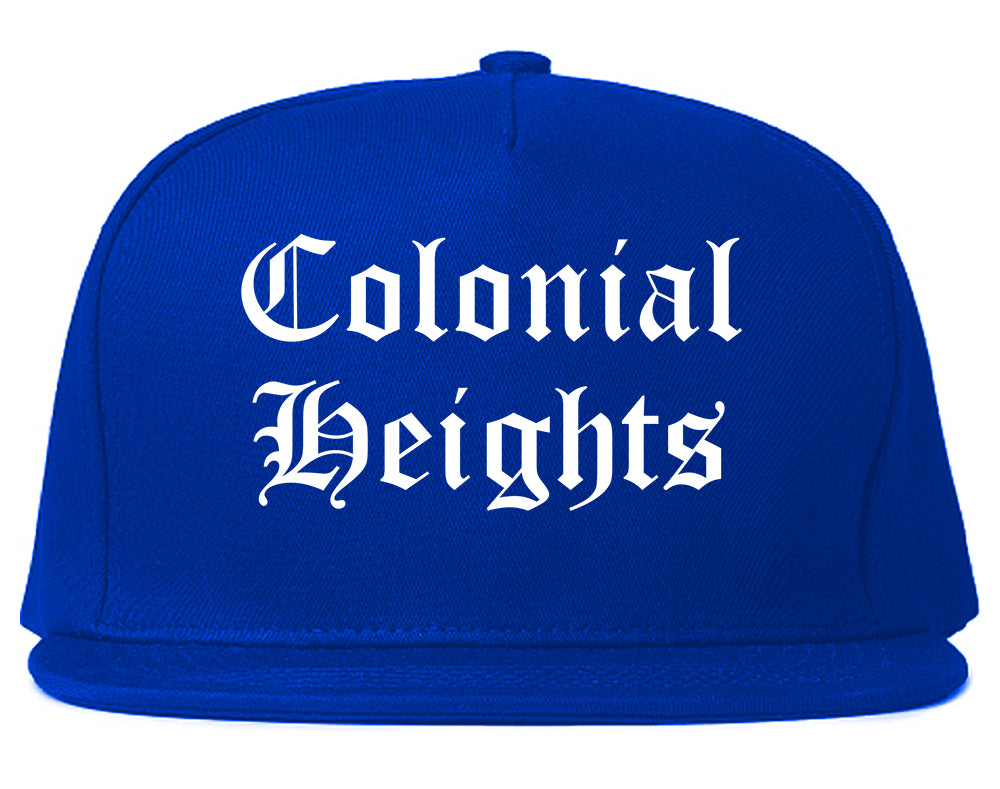 Colonial Heights Virginia VA Old English Mens Snapback Hat Royal Blue