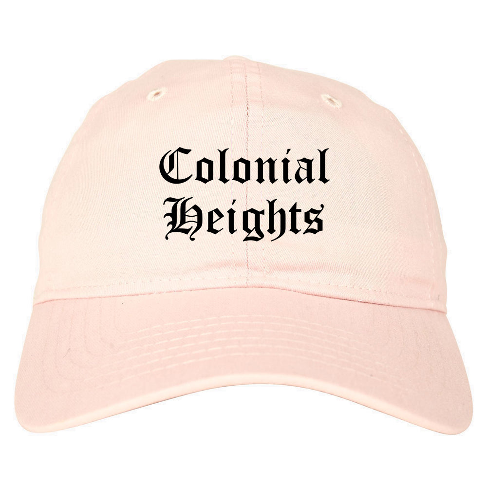 Colonial Heights Virginia VA Old English Mens Dad Hat Baseball Cap Pink