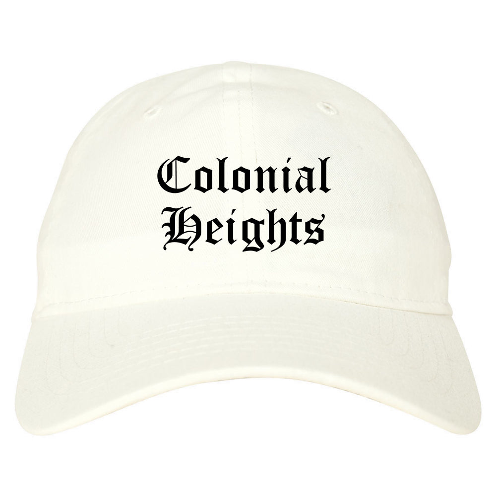 Colonial Heights Virginia VA Old English Mens Dad Hat Baseball Cap White