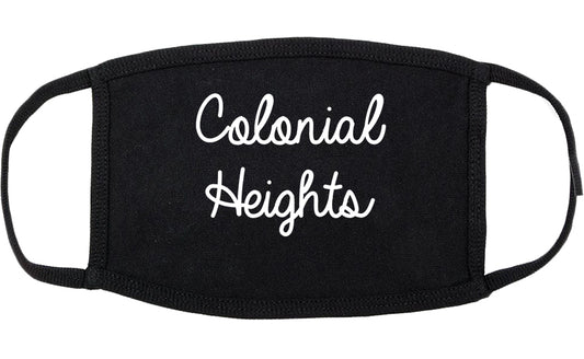 Colonial Heights Virginia VA Script Cotton Face Mask Black