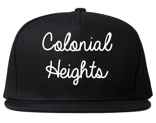 Colonial Heights Virginia VA Script Mens Snapback Hat Black