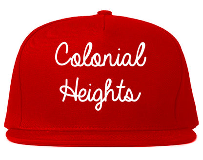 Colonial Heights Virginia VA Script Mens Snapback Hat Red