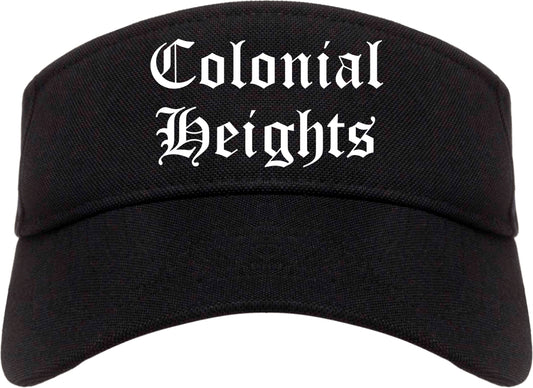 Colonial Heights Virginia VA Old English Mens Visor Cap Hat Black