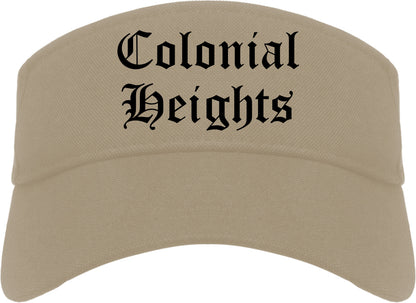Colonial Heights Virginia VA Old English Mens Visor Cap Hat Khaki