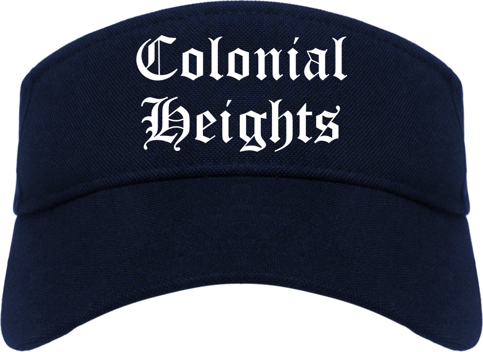 Colonial Heights Virginia VA Old English Mens Visor Cap Hat Navy Blue