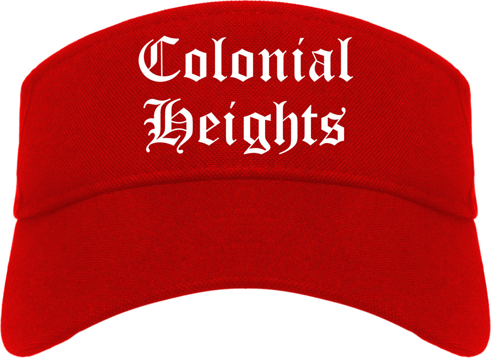 Colonial Heights Virginia VA Old English Mens Visor Cap Hat Red