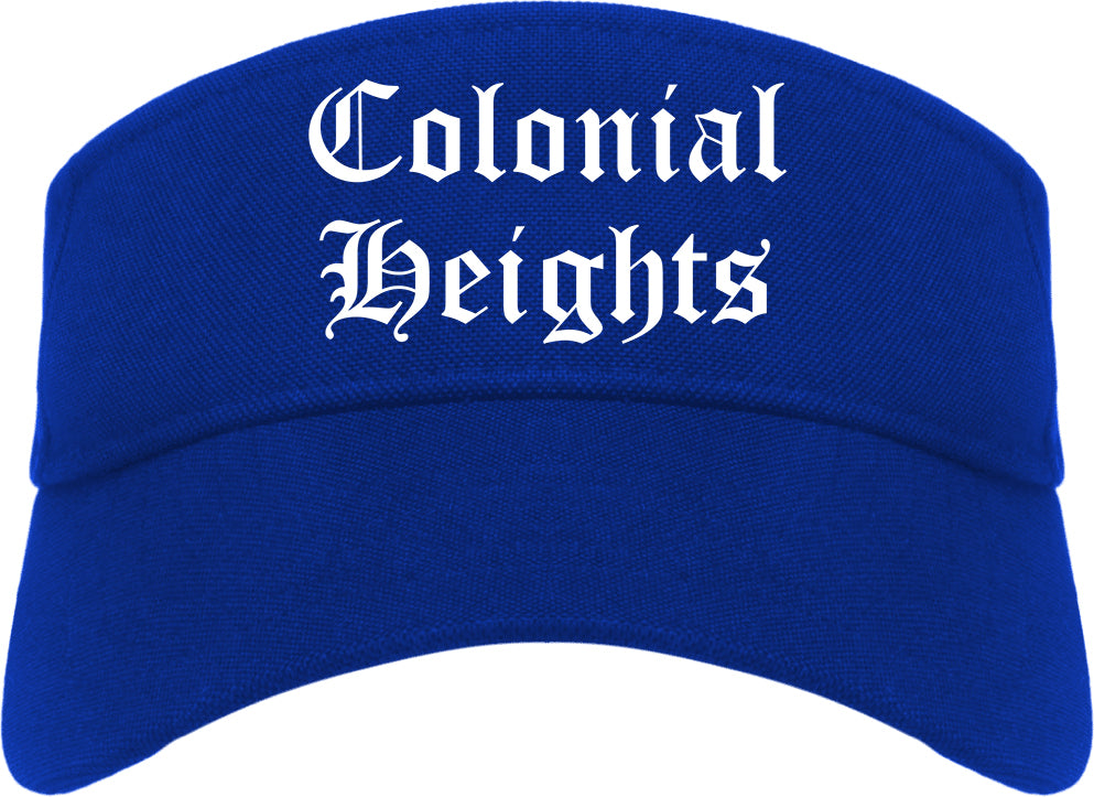 Colonial Heights Virginia VA Old English Mens Visor Cap Hat Royal Blue
