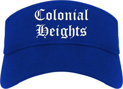 Colonial Heights Virginia VA Old English Mens Visor Cap Hat Royal Blue