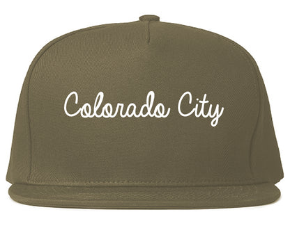 Colorado City Arizona AZ Script Mens Snapback Hat Grey