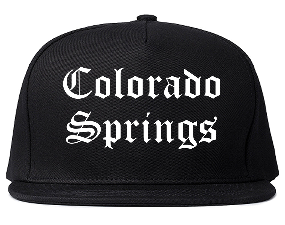 Colorado Springs Colorado CO Old English Mens Snapback Hat Black