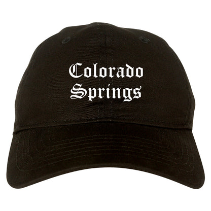 Colorado Springs Colorado CO Old English Mens Dad Hat Baseball Cap Black
