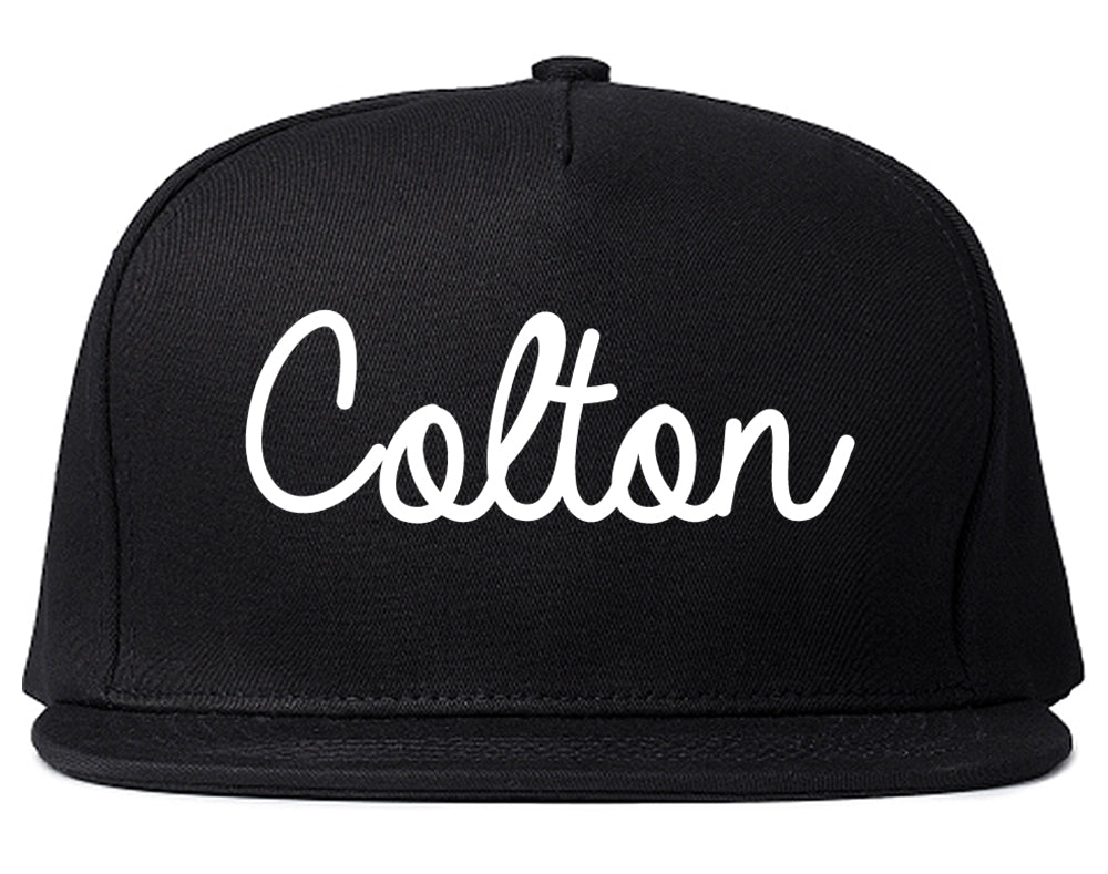 Colton California CA Script Mens Snapback Hat Black