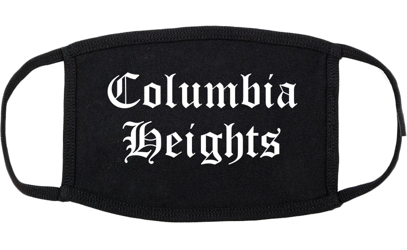 Columbia Heights Minnesota MN Old English Cotton Face Mask Black