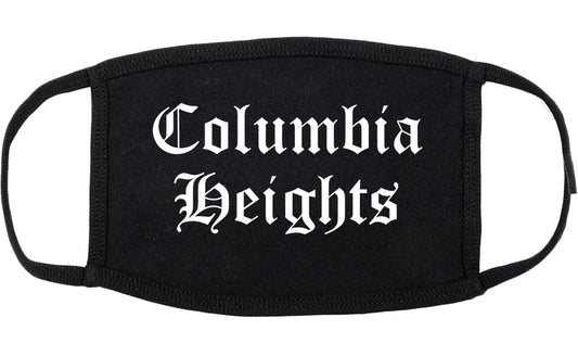 Columbia Heights Minnesota MN Old English Cotton Face Mask Black