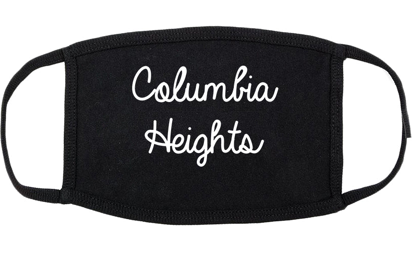 Columbia Heights Minnesota MN Script Cotton Face Mask Black