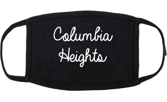 Columbia Heights Minnesota MN Script Cotton Face Mask Black