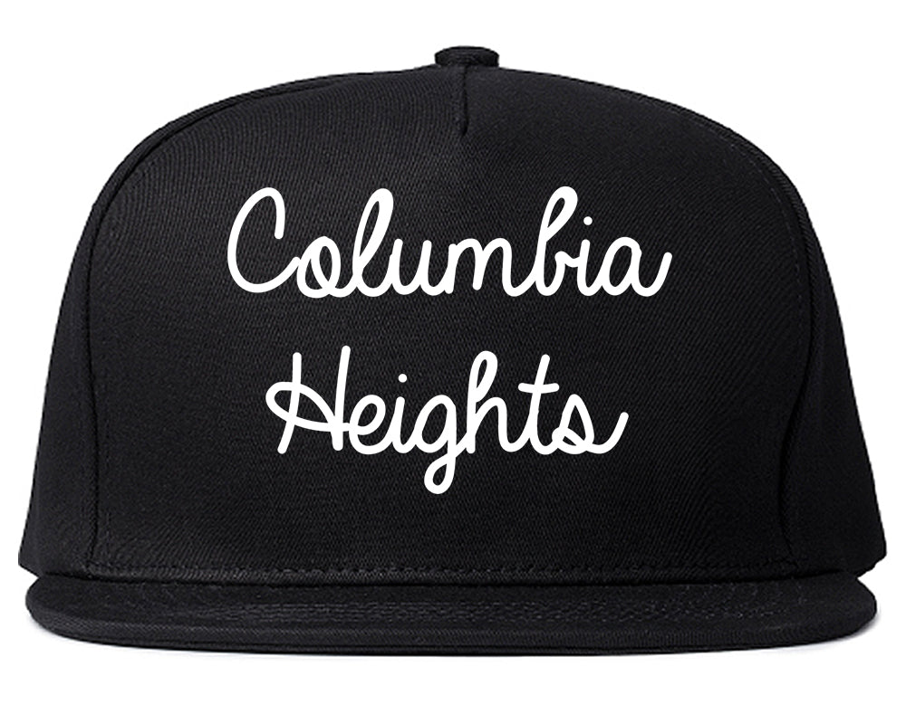 Columbia Heights Minnesota MN Script Mens Snapback Hat Black