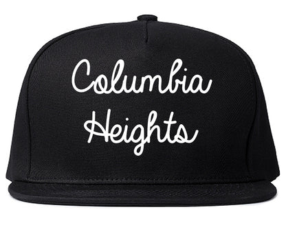 Columbia Heights Minnesota MN Script Mens Snapback Hat Black