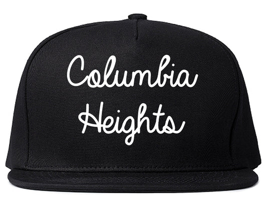 Columbia Heights Minnesota MN Script Mens Snapback Hat Black