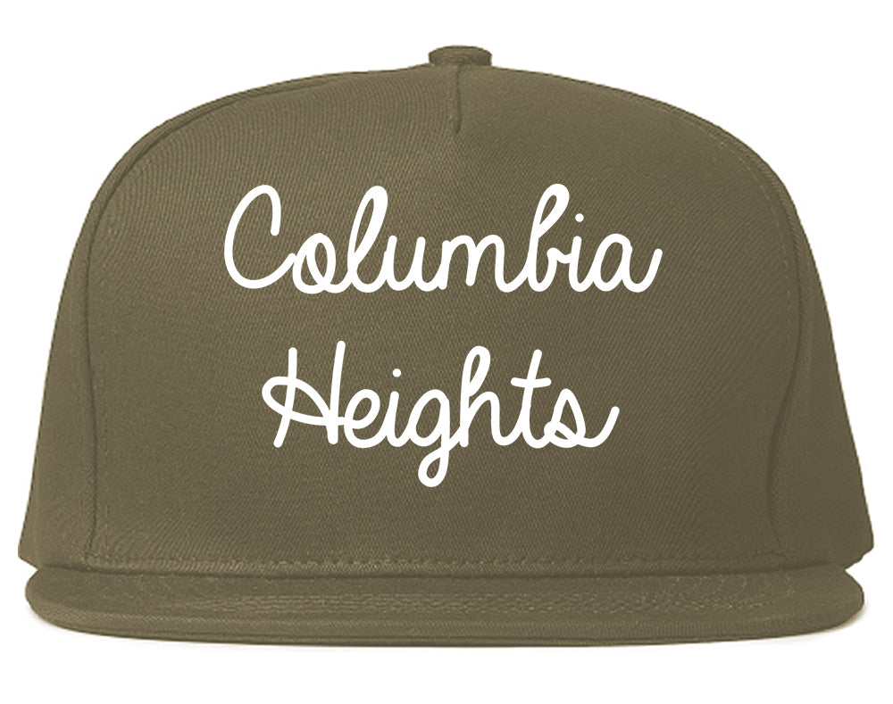 Columbia Heights Minnesota MN Script Mens Snapback Hat Grey