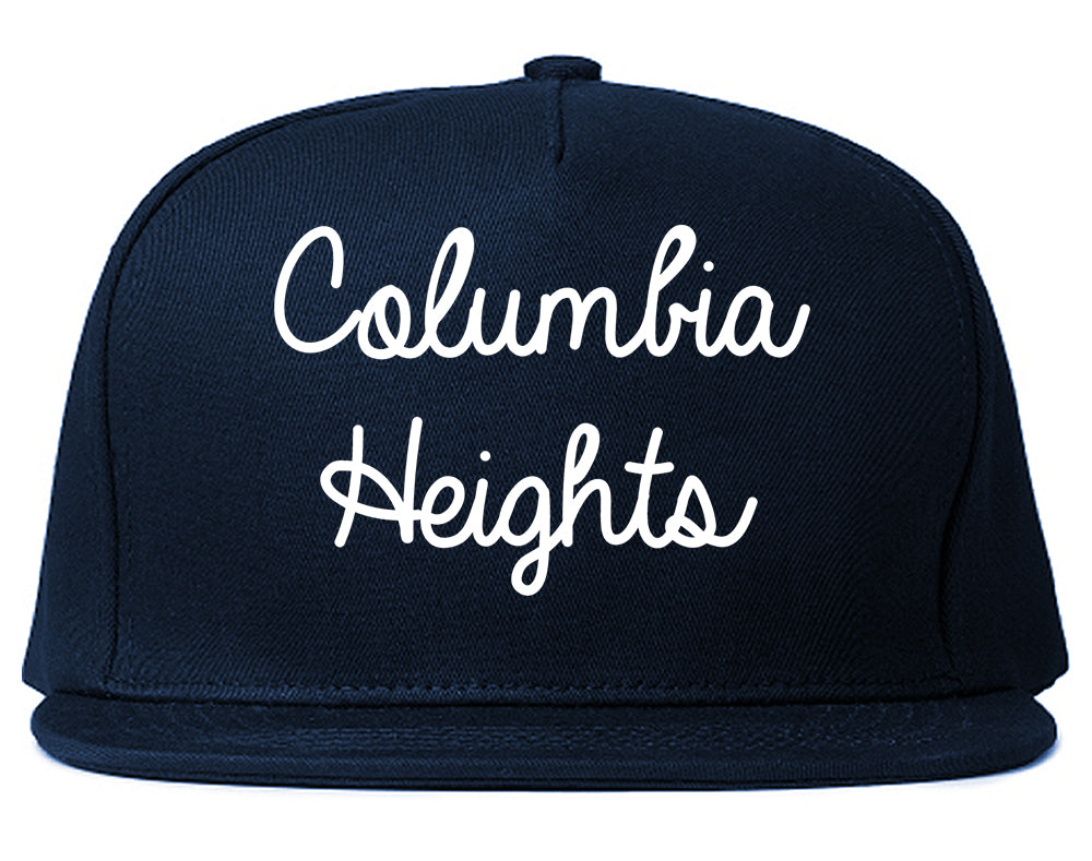 Columbia Heights Minnesota MN Script Mens Snapback Hat Navy Blue