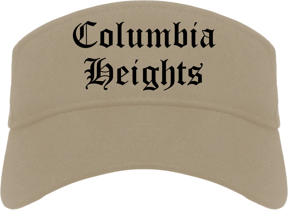 Columbia Heights Minnesota MN Old English Mens Visor Cap Hat Khaki
