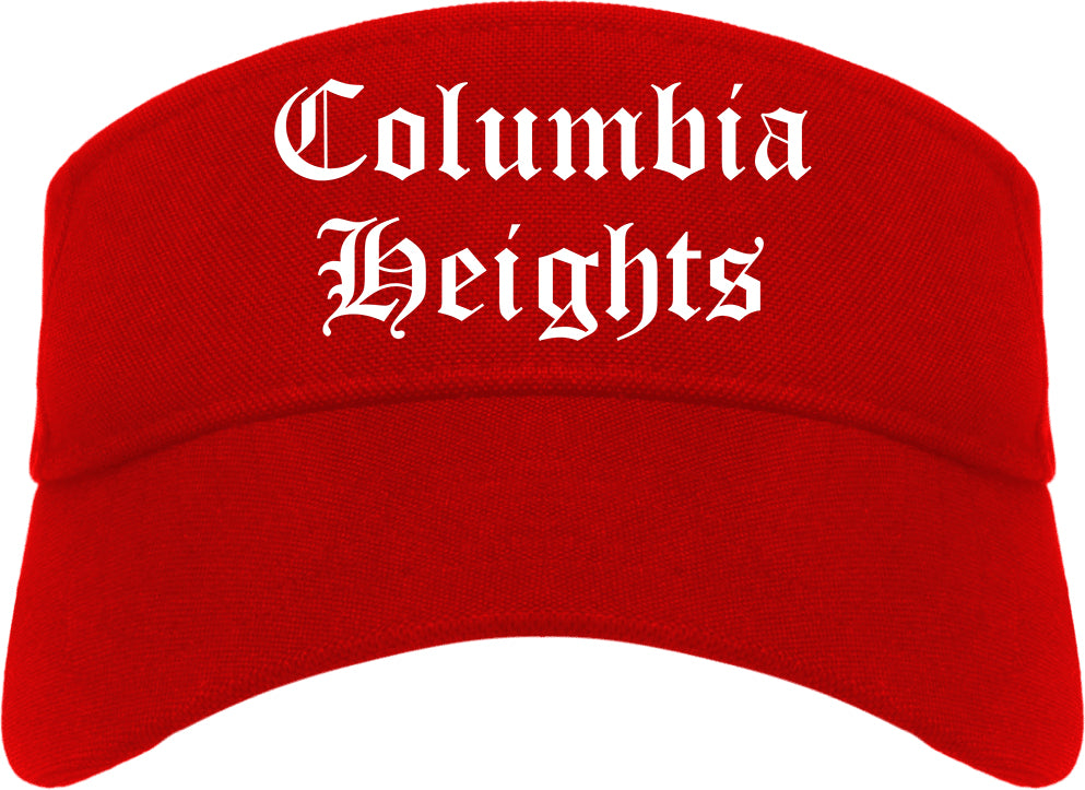Columbia Heights Minnesota MN Old English Mens Visor Cap Hat Red