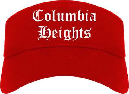 Columbia Heights Minnesota MN Old English Mens Visor Cap Hat Red