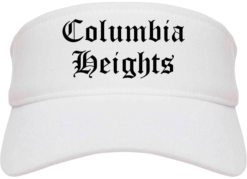 Columbia Heights Minnesota MN Old English Mens Visor Cap Hat White