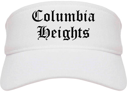 Columbia Heights Minnesota MN Old English Mens Visor Cap Hat White