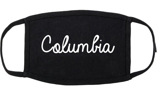 Columbia Illinois IL Script Cotton Face Mask Black