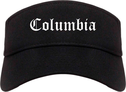 Columbia Illinois IL Old English Mens Visor Cap Hat Black