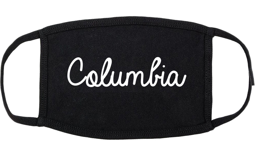 Columbia Mississippi MS Script Cotton Face Mask Black