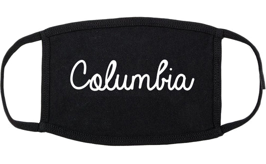 Columbia Mississippi MS Script Cotton Face Mask Black