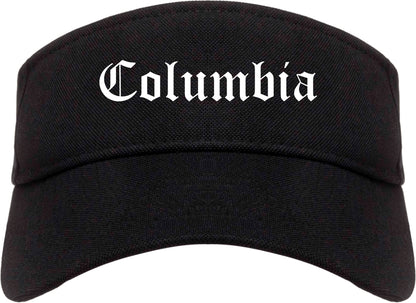 Columbia Mississippi MS Old English Mens Visor Cap Hat Black