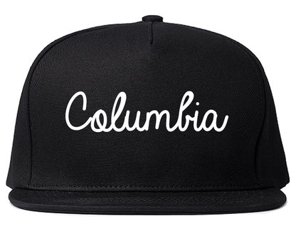 Columbia Missouri MO Script Mens Snapback Hat Black