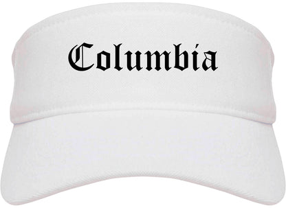 Columbia Missouri MO Old English Mens Visor Cap Hat White