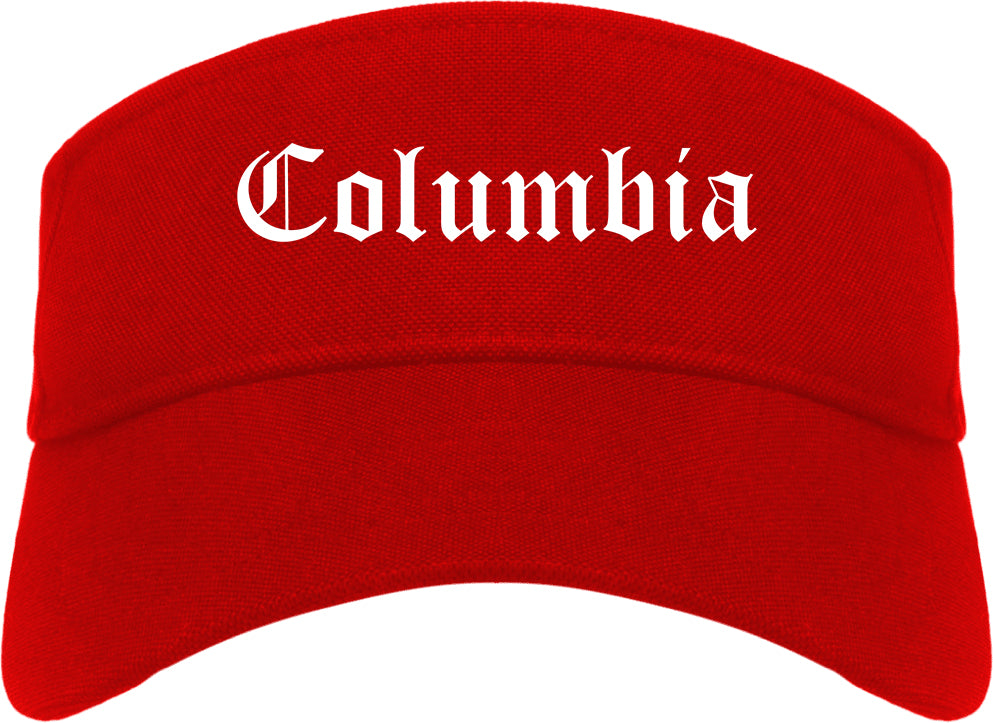 Columbia Pennsylvania PA Old English Mens Visor Cap Hat Red