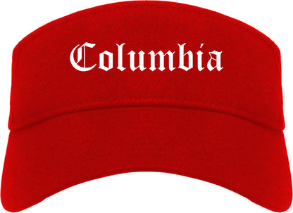 Columbia Pennsylvania PA Old English Mens Visor Cap Hat Red