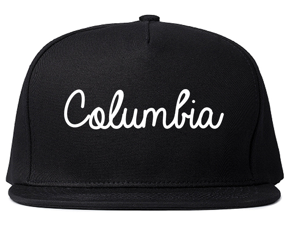Columbia South Carolina SC Script Mens Snapback Hat Black