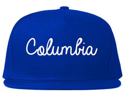 Columbia South Carolina SC Script Mens Snapback Hat Royal Blue