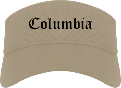 Columbia South Carolina SC Old English Mens Visor Cap Hat Khaki