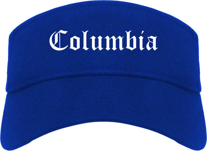 Columbia South Carolina SC Old English Mens Visor Cap Hat Royal Blue