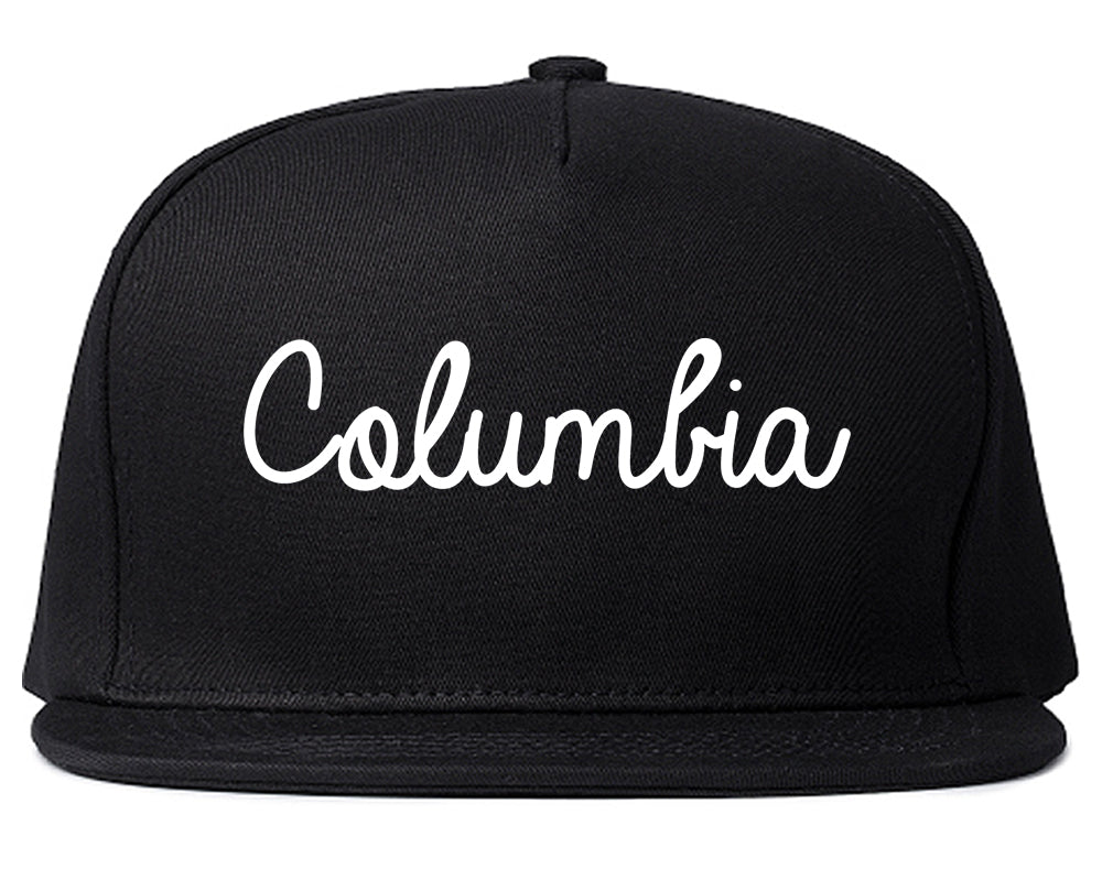 Columbia Tennessee TN Script Mens Snapback Hat Black
