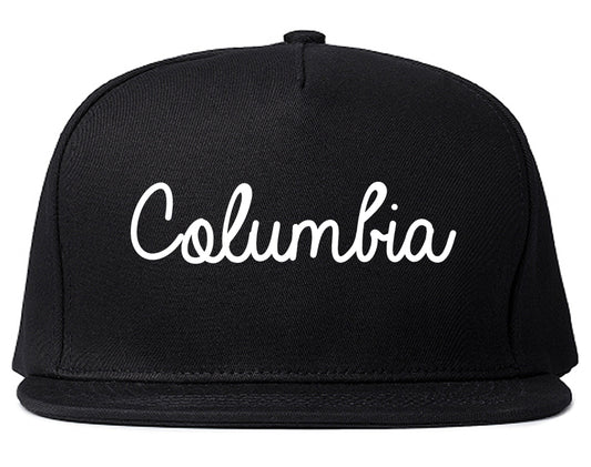 Columbia Tennessee TN Script Mens Snapback Hat Black