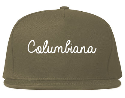Columbiana Ohio OH Script Mens Snapback Hat Grey