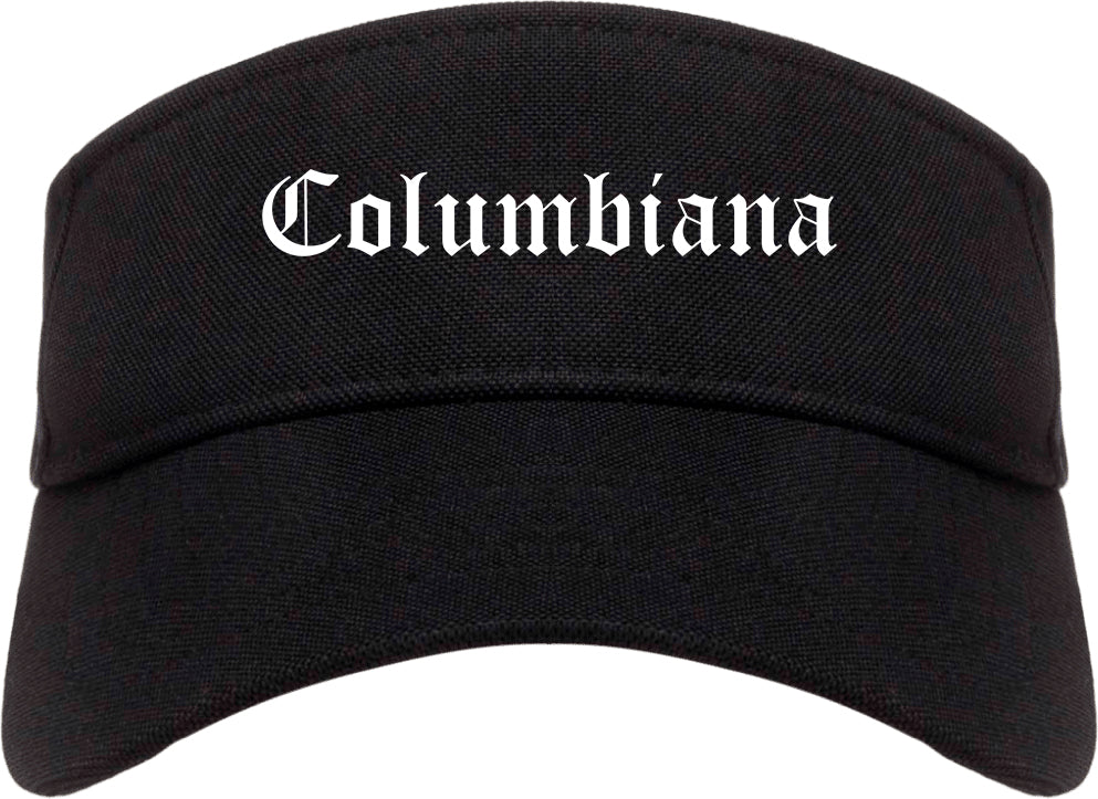 Columbiana Ohio OH Old English Mens Visor Cap Hat Black