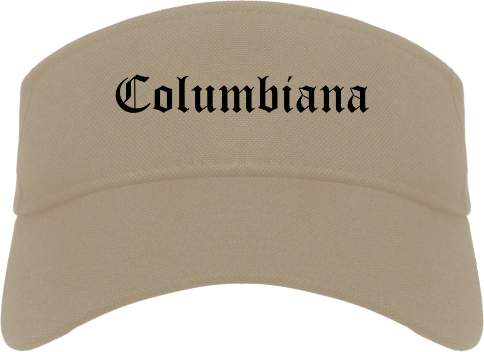 Columbiana Ohio OH Old English Mens Visor Cap Hat Khaki