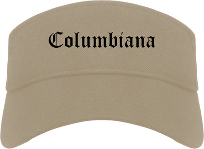 Columbiana Ohio OH Old English Mens Visor Cap Hat Khaki